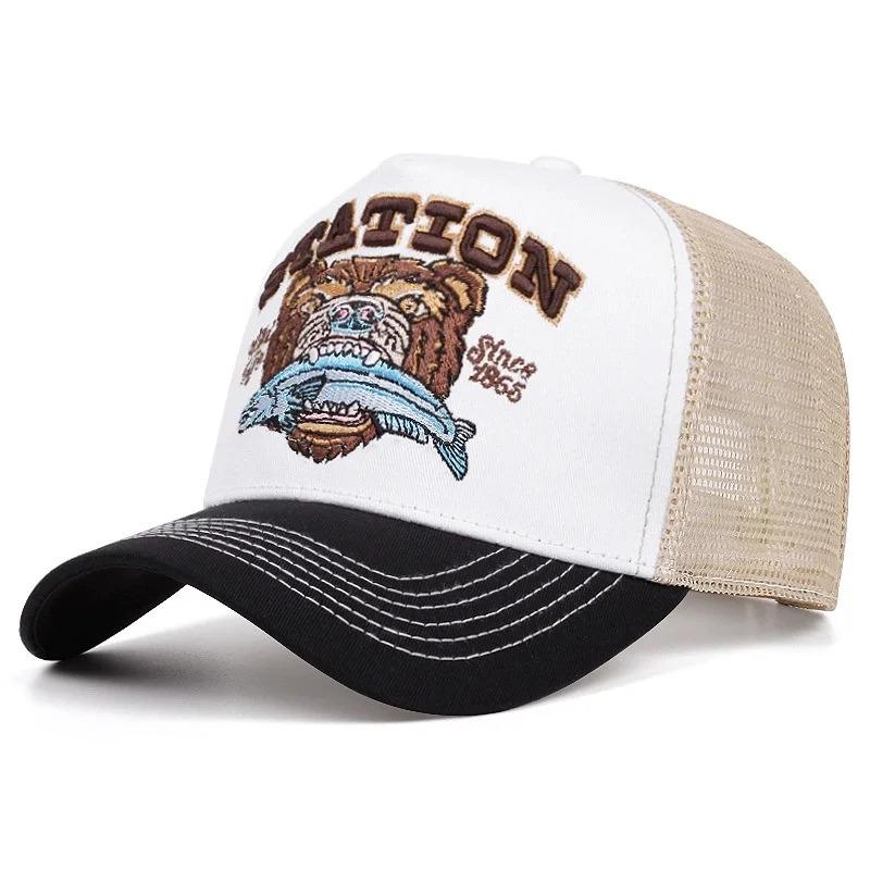 Hot Sale Unisex Summer Fishing Cap Breathable Mesh Trucker Hat Men Women Big Fish Fisherman Sports Snapback Hat Outdoor Cap