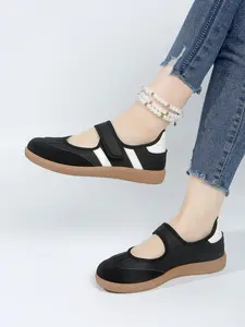 Lazy Person Essential! Mary Jane + Trainer Shoes, Velcro Closure, Soft Sole, PU Leather, All Seasons, Women's Shoes