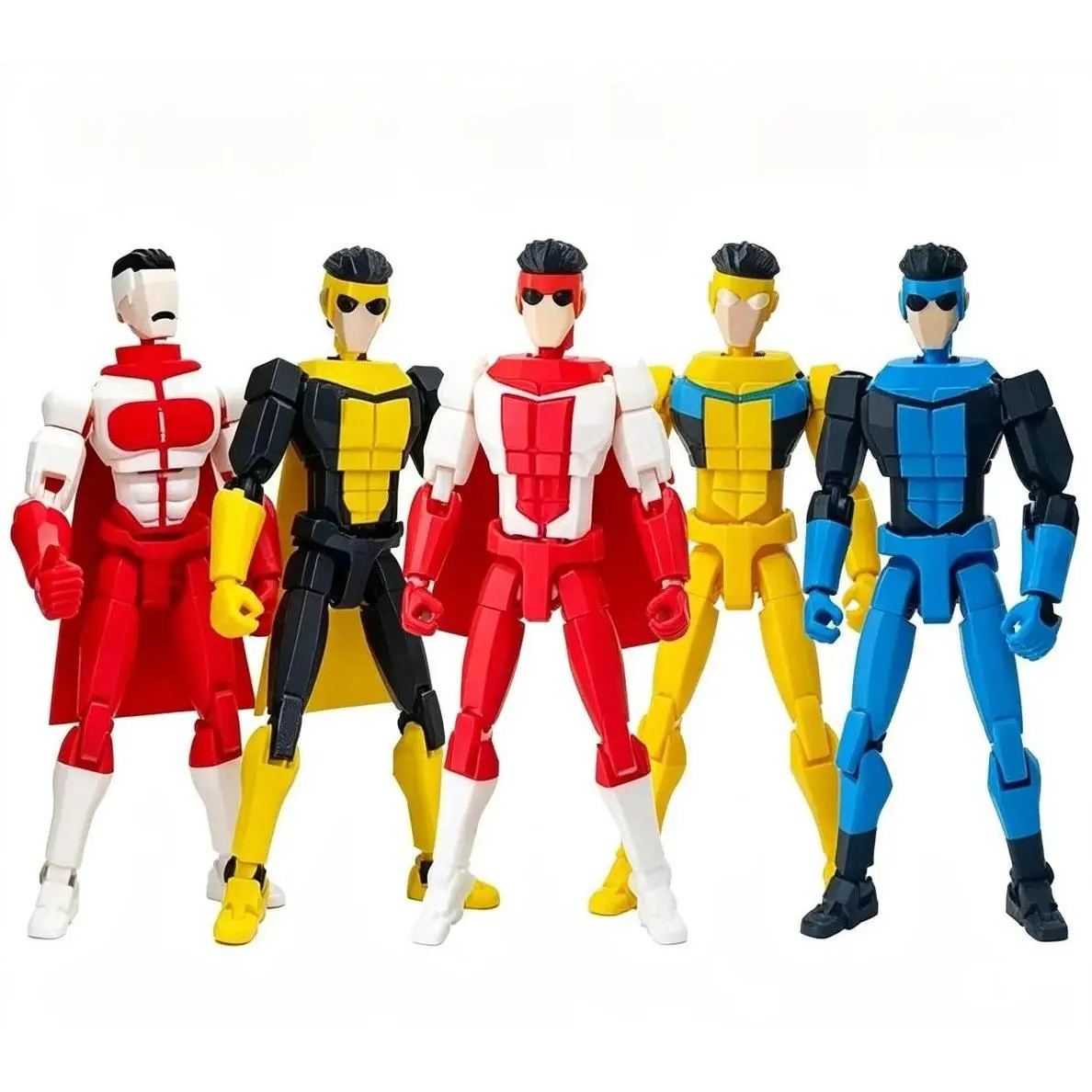 3D Printed Plastic Superhero Action Figures - 13 Multi-Jointed Anime Model Lucky Dummy Mark Thragg Toys, Stress Relief Ornaments & Gifts for Classic & Novelty Toy Enthusiasts