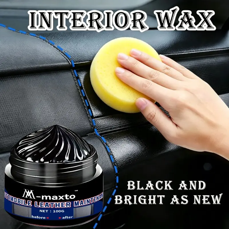 100g Car Interior Leather Care Cream | Restore Faded Auto Leather, Black Gloss Renovation for Car Dashboard & Upholstery