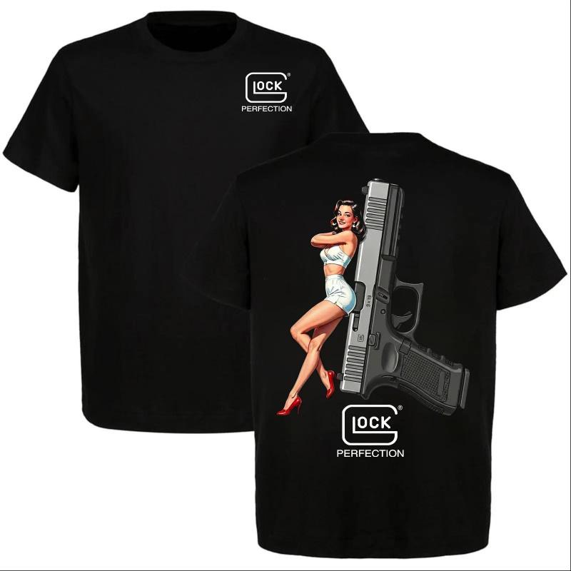 Glock Perfect Sexy Women's T-Shirt, vintage gun tactical T-shirt, is an excellent choice for gun enthusiasts, featuring a tactical style graphic tee