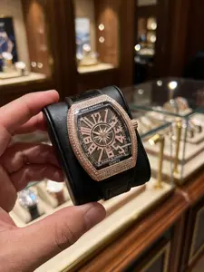 Mark Fairwhale Men's Quartz Watch, Fashionable Waterproof Diamond-Studded, Elegant Barrel Shape, High-End Style, Fw-5027