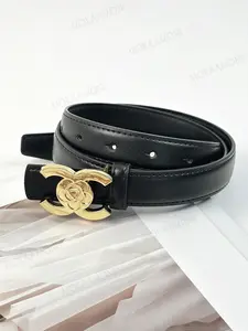 Women's Elegant CC Buckle Belt, Casual Waistband for Daily Commute, Fashionable Accessory for All Seasons