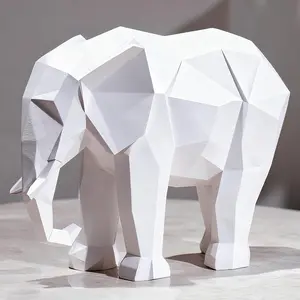 Elephant Decorations Figurine Statue - Elefantes para Decoracion, Resin White Elephant Gift Minimalist Tabletop Decor Centrepiece Knick Knacks 6x2.25 x4.5 Inch