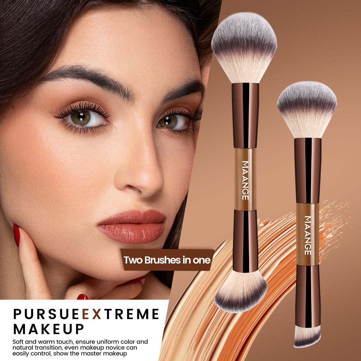Maange 7-Piece Cosmetic Brush Set: Professional Dual-Ended, Multifunctional Makeup Brushes for Foundation, Concealer, Blush, Eyeshadow, Contour, Bronzer, Powder, Cruelty-Free Peach Dust, Makeup Accessories Gifts for Friends #GLOBAL PICKS