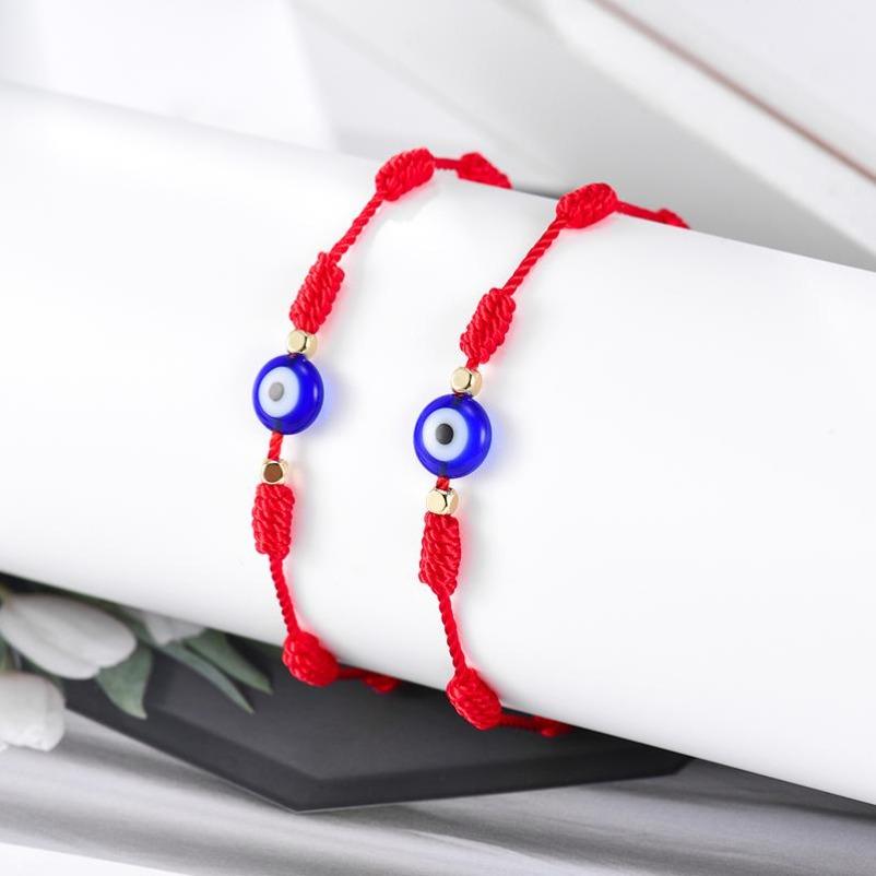 Essential! 2-Pack Adjustable Evil Eye 7-Knot Red String Bracelets | Kabbalistic Protection Amulet | Perfect for Spring Outings & Lucky Daily Wear Boho Style Bangles