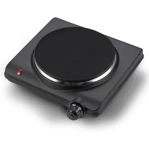 Elite Gourmet Countertop Electric Burner, 1000W Cast Iron Hot Plate, 7 Heat Settings, Portable Cooktop for RV, Dorm, Office & Small Kitchens, Road-Ready & Compact