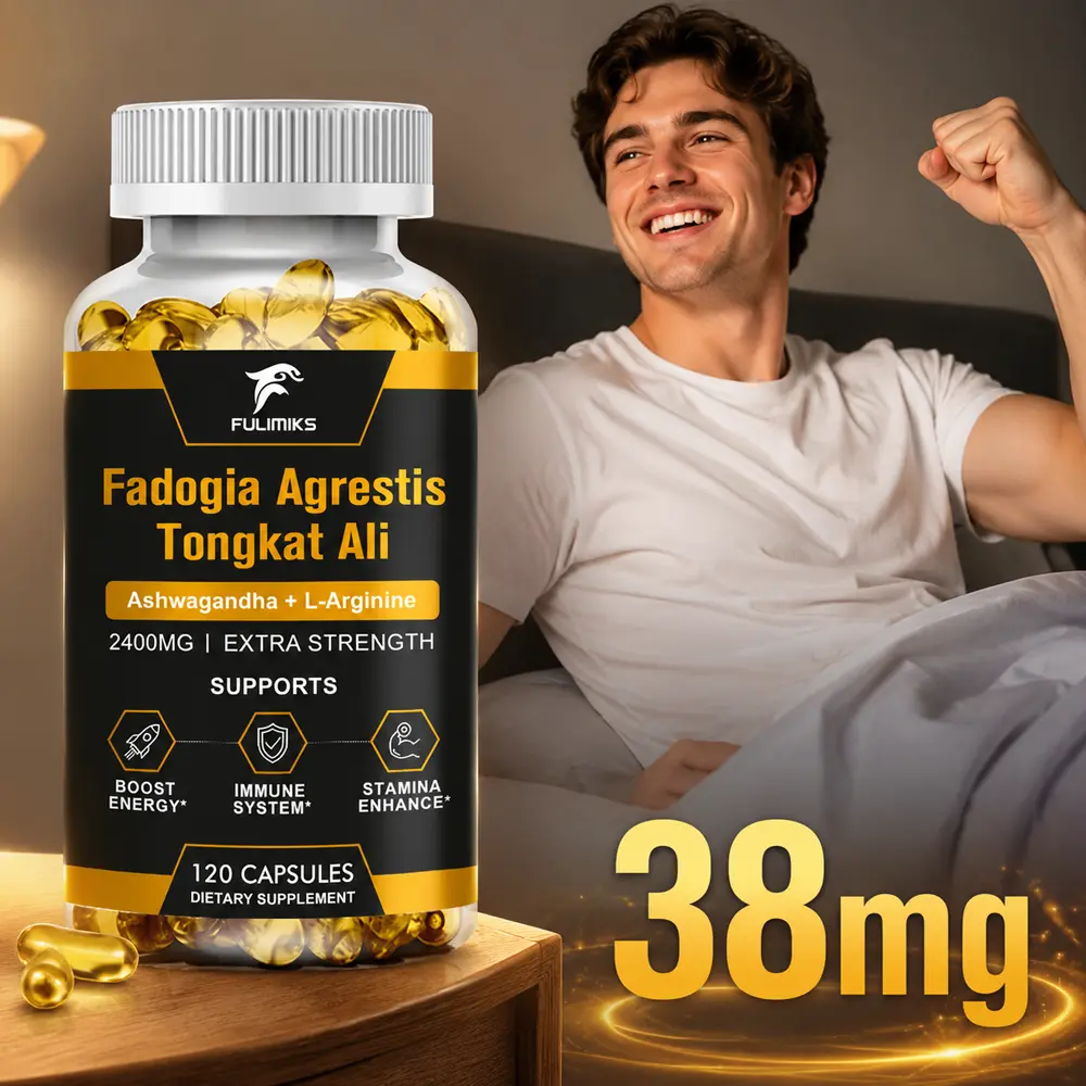 Fulimiks Tongkat Ali 2400mg Extra Strength Supplement with Ashwagandha L-Arginine Maca Ginseng Saw Palmetto Shilajit, Energy Stamina Immune Support, 120 Capsules