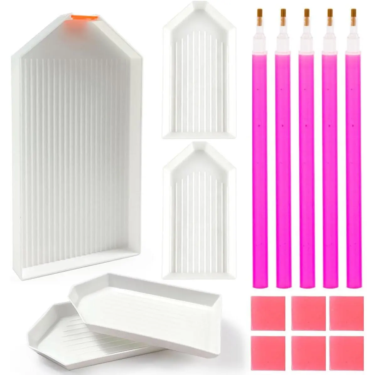 Painting Tools Set (White) | Accessories with Pen, Glue Clay, and Plastic Trays for DIY  Painting