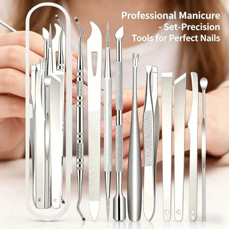 10Pcs Stainless Steel Toenail & Cuticle Removal Kit, Nail Tools,Odorless Pedicure Manicure,Rustproof,rofessional Ingrown Toenail Corrector