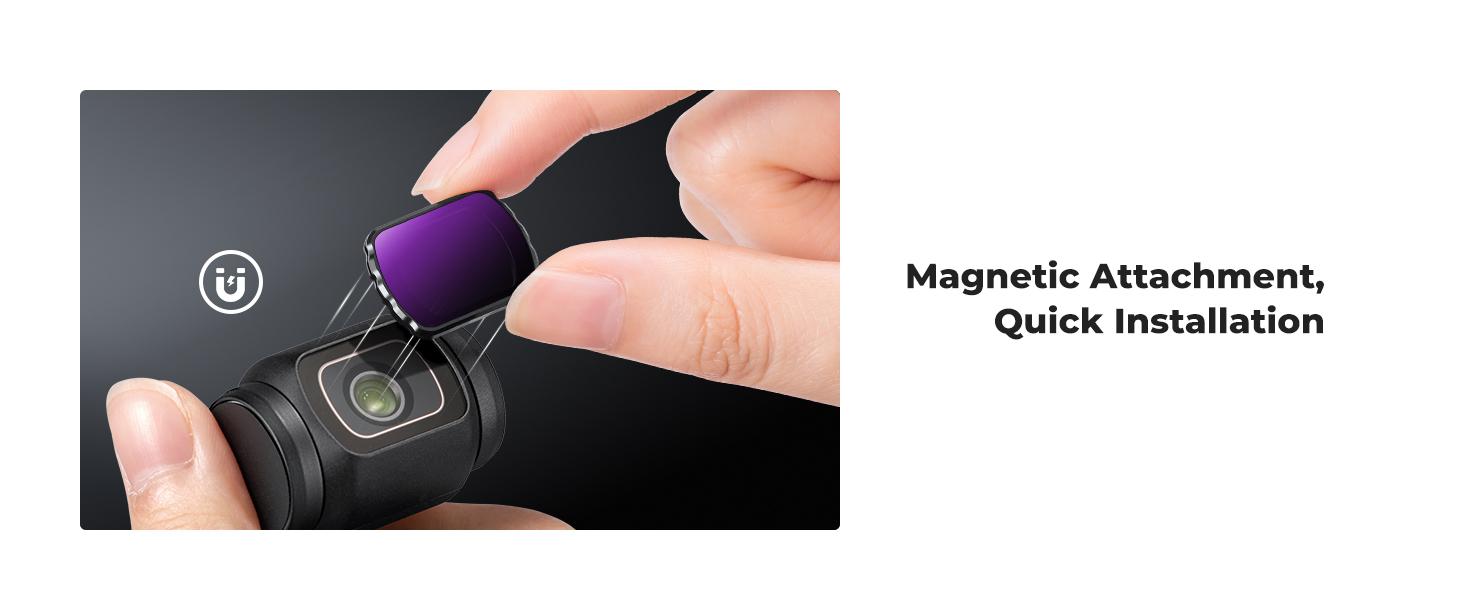 K&F CONCEPT Magnetic 4 Pack ND & CPL Filter Kit Compatible with DJI OSMO Pocket 3, CPL ND16 ND64 ND256 Polarizing Neutral Density Filters, Multi-Coated/HD Optical Glass/Gimbal Compatible