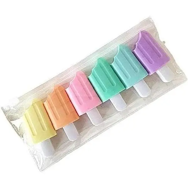 6 count Mini Highlighter Ice Shaped Marker Pen for Office Supplies Writing Stationery Attractive and Fashion Liquid Highlighters Markers and Highlighters