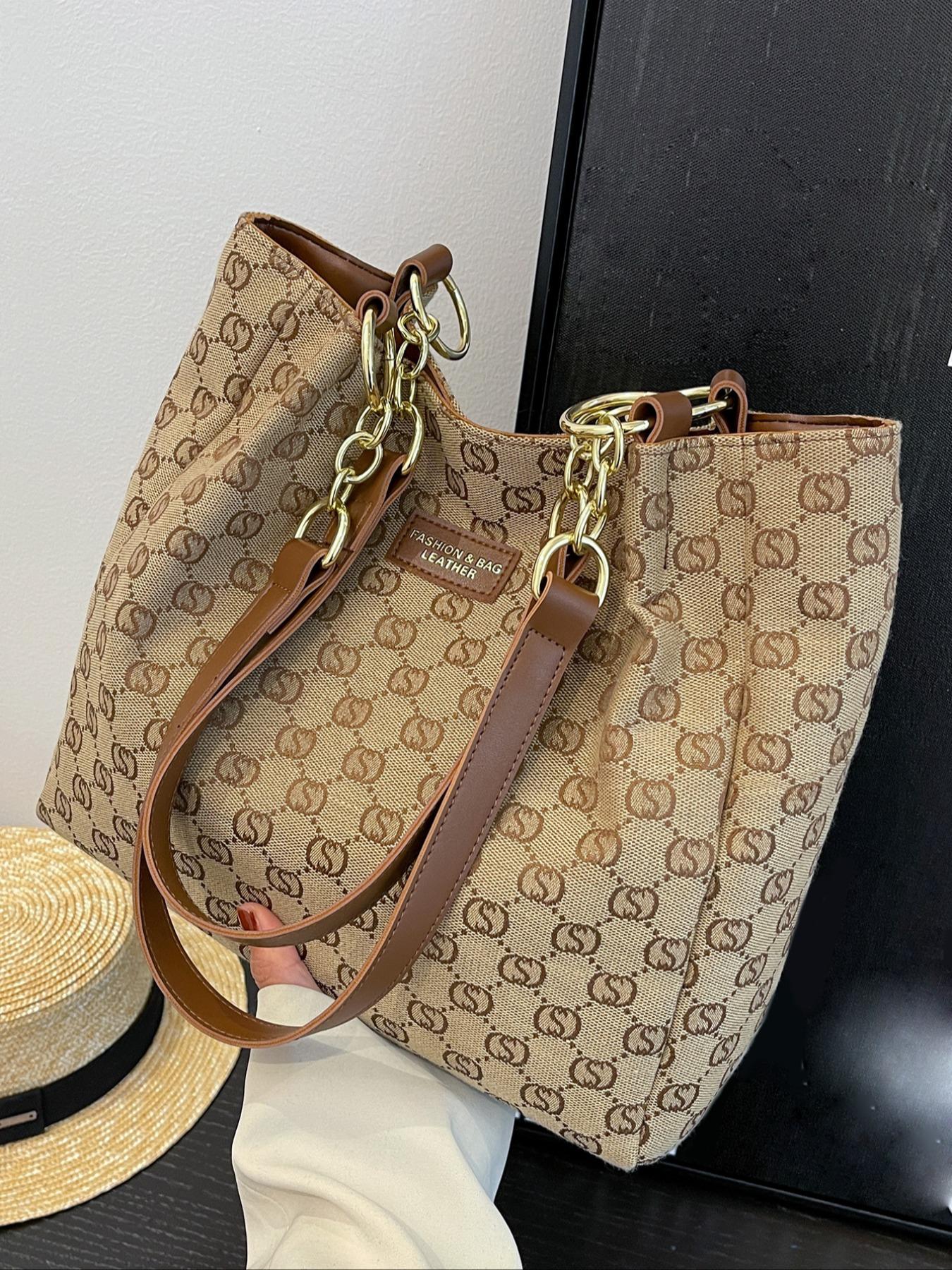 Women's Random Leopard Print Casual Shoulder Bag, Style Large Capacity Tote Bag for Work & Daily Used, Personalized Trendy All-match Underarm Bag