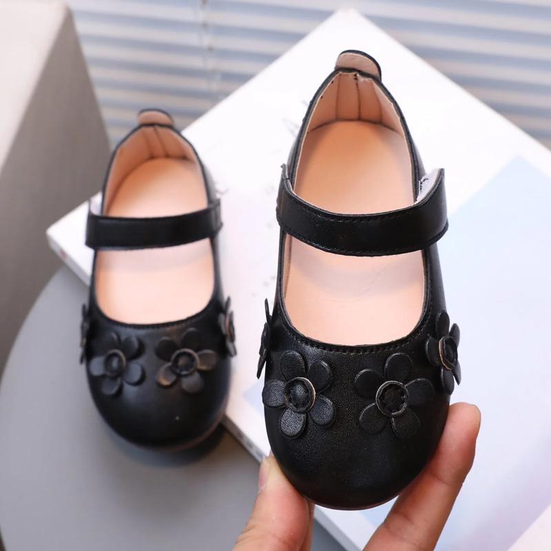 2025 Toddler Girl Tennis Shoes Size 2 - Soft Soled, Breathable Leather with Flower Accents | Fashionable Sneakers for Little Girls