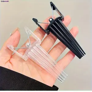 Unisex 2PCS Nylon Heatless Hair Root Volumizing Clips - Invisible Haircare Tool for Crown Lift, Curtain Bangs, Fluffy Volume; Ideal for Daily Styling, Wedding Use