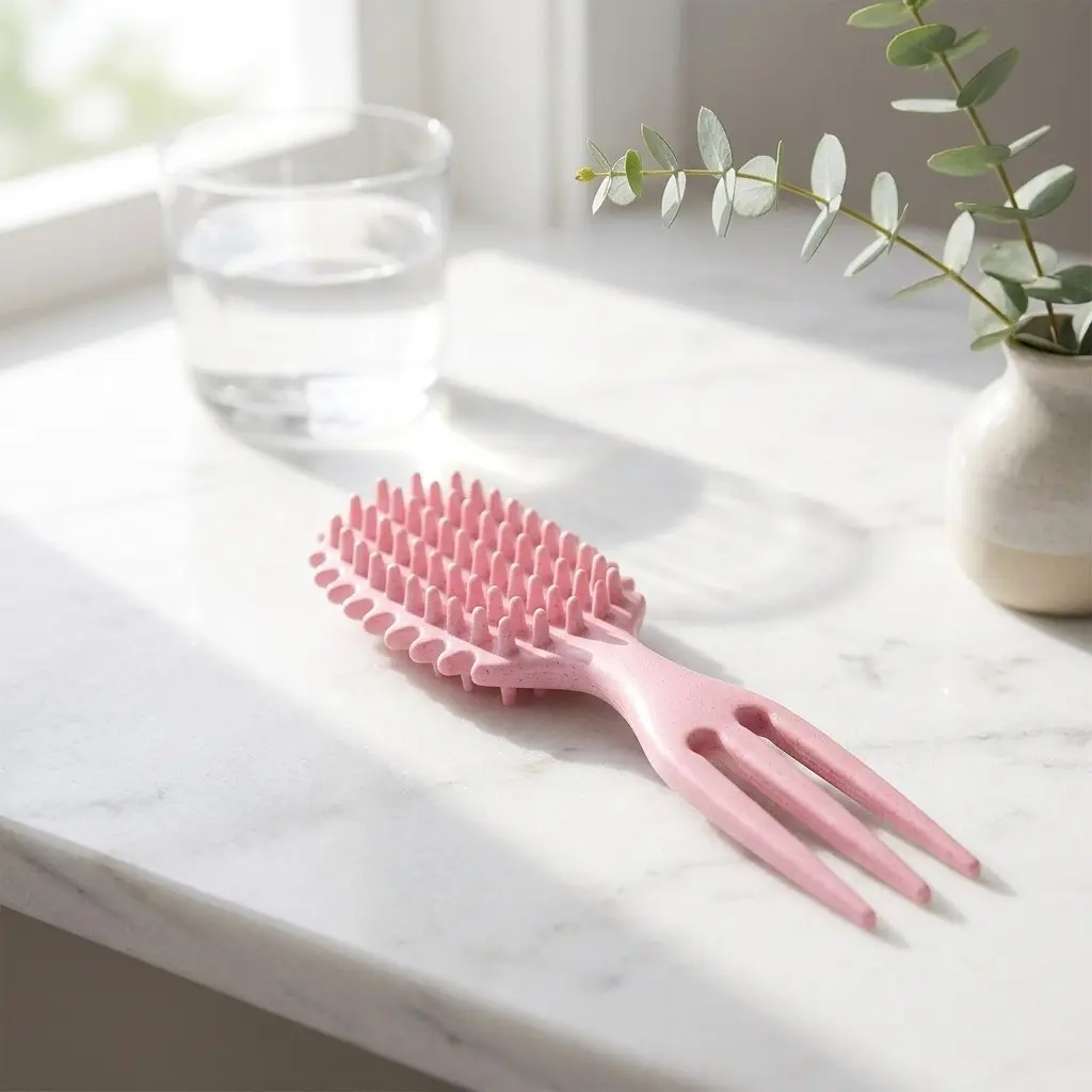 1pc Curling Comb, Anti-Tangle Wide Tooth Brush, Dry and Wet Use, Scalp Massage Hard Teeth Hairbrush, Hair Care Tool