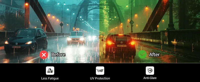 Night Vision Driving Glasses for Men Women Anti Glare with Yellow Lens UV400 Protection Polarized Tortoiseshell Sunglasses Gift for Her Night Vision Driving Glasses for Men Women Anti Glare with Yellow Lens UV400 Protection Polarized Tortoiseshell Sunglasses Gift for Her