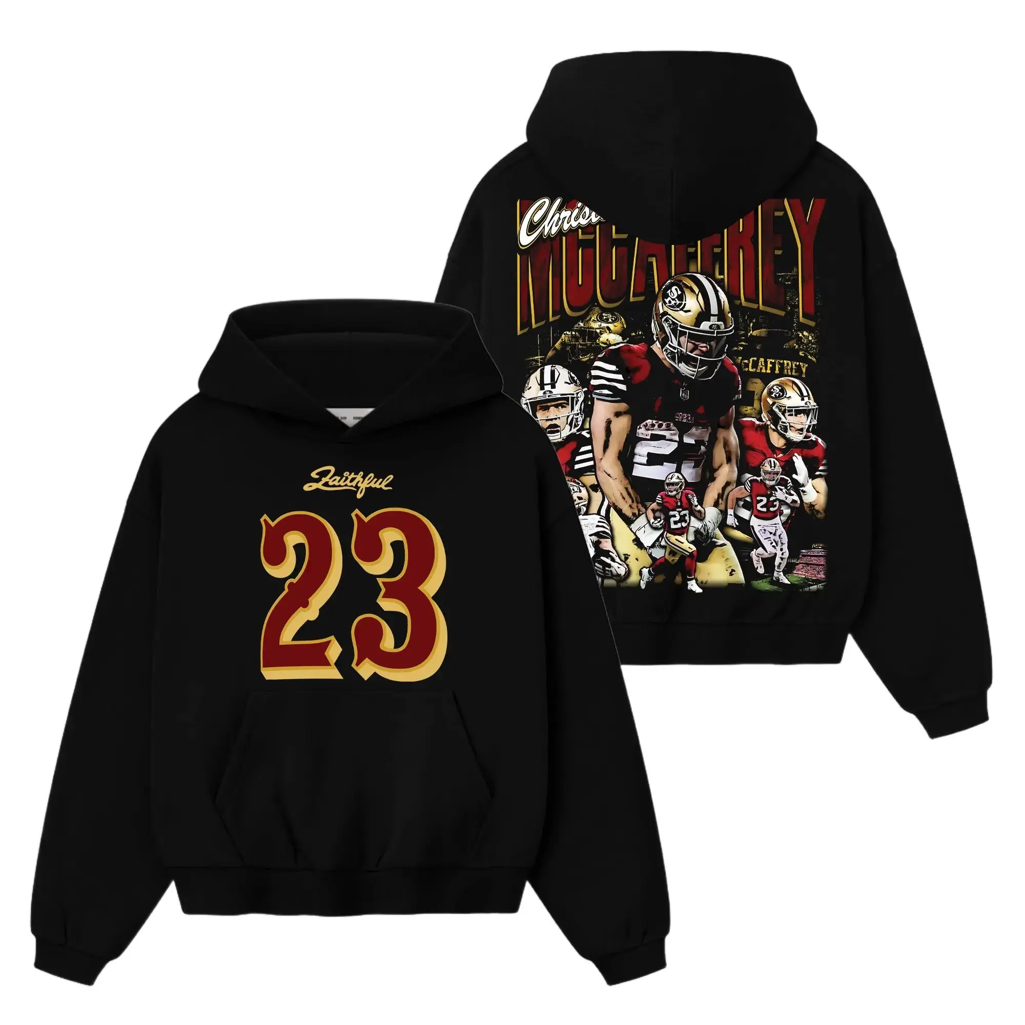 [Sale Up To 50%] Unisex Run CMC Christian McCaffrey 23 The Faithful Game Day Cotton Hoodie T-Shirt (Made In US), White Lightning, McCaff Daddy  Fans Outfit, Faithful Nation Niner Vampire Outfit, Gift For Football Fans