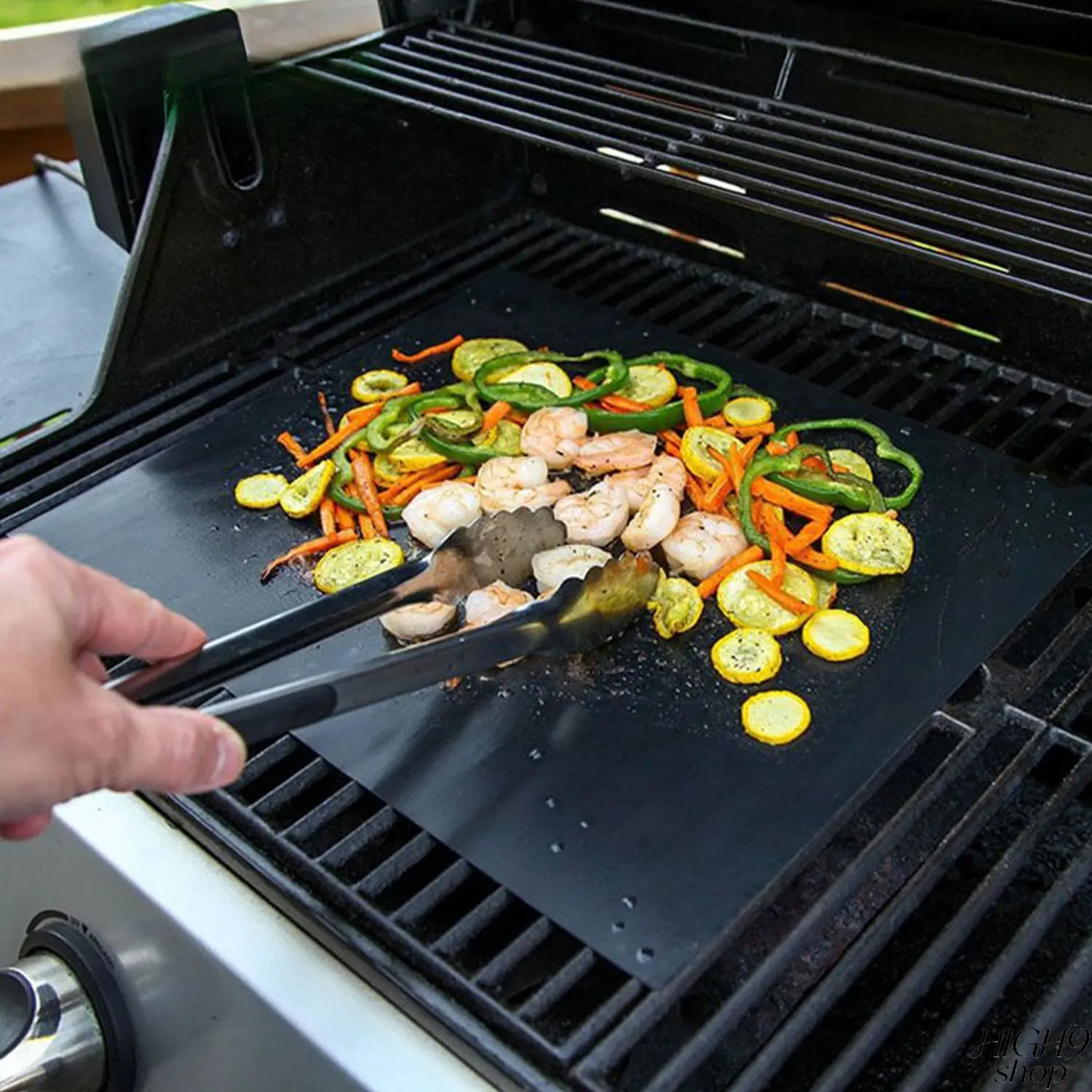 Non-Stick High Temperature Resistant BBQ Grill Mat Made of Teflon & Fiberglass, Reusable Heatproof Baking Sheet, Multifunctional Cooking Liner for Outdoor Barbecue, Oven Baking & Roasting
