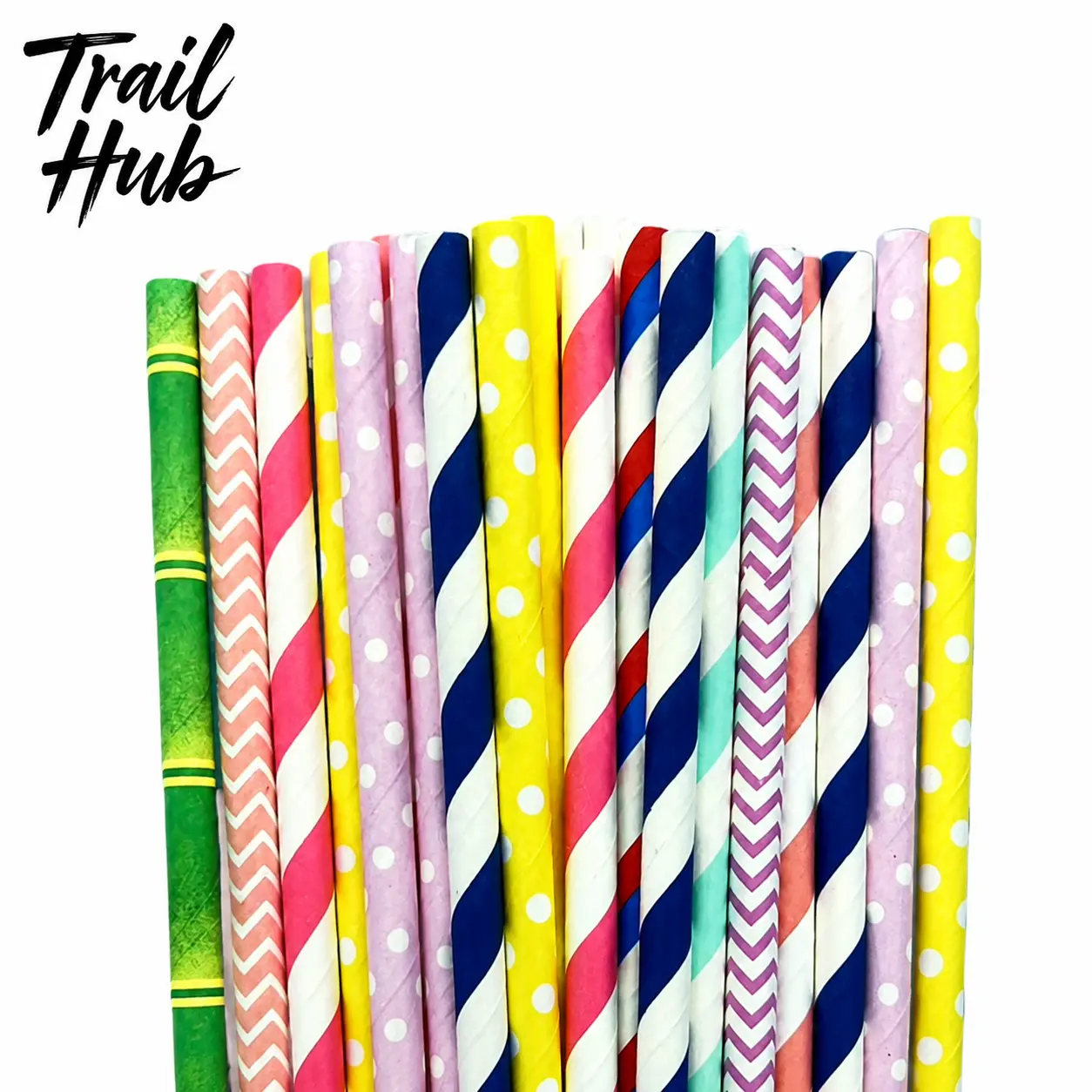 100-Pack Biodegradable Paper Straws in Assorted Vibrant Colors – Food-Safe, Compostable Drinking Straws for Parties, Bars, Weddings, and Eco-Conscious Events – Ideal for Cold Beverages and Sustainable Hospitality Use