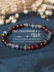The Overthinker'S Elixir Beaded Bracelet - Crafted From Natural Moonstone And Garnet, This Bohemian Style Unisex Handmade Jewelry Promotes Clarity, Strength, And Confidence, Ideal For Casual Wear Or As A Valentine'S Day Present