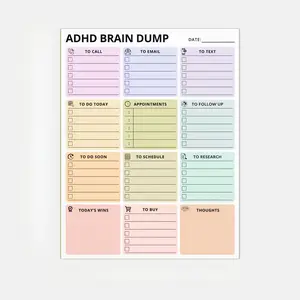 50 Sheets Tear-Off Planner, Macaron Color Brainstorm Organizer, Adhd Planner, Task Classification Notebook, Personal Organizer