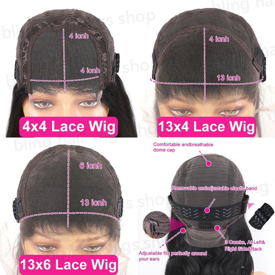 Bling Hair Human Hair Wig Deep Wave 13x4 13x6 Transparent HD Lace Frontal Wig for Women Pre Plucked Brazilian 4x4 Lace Closure Wig Curly 30 Inches 180% Natural Hairline TikTokShopHolidayHaul