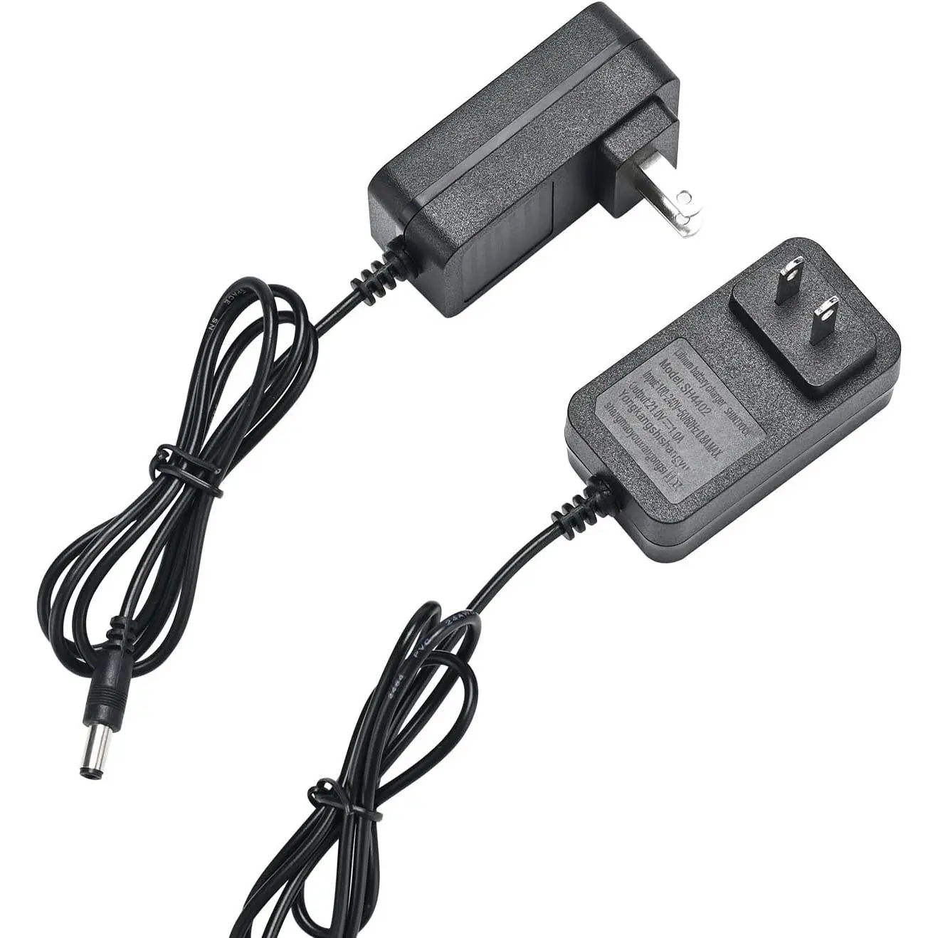2-Pack 21V Lithium-Ion Battery Charger Adapter (Battery Not Included) with 1A Charger Cord, Flame Retardant Shell, Compatible Plug for Power Tools, 2-Pack Charger