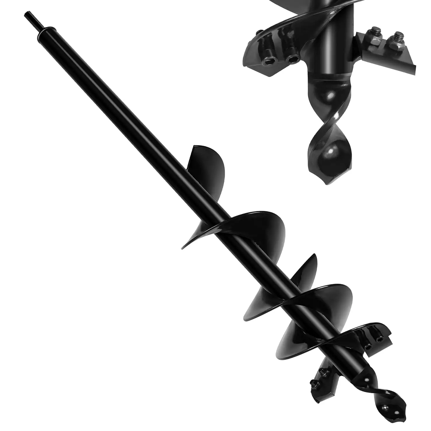 4"X25" Auger Drill bit for Planting,Double  Heavy Duty Garden Auger  Hole Digger-3/8 Hex Drive Drill, for Planting Bulb & Bedding