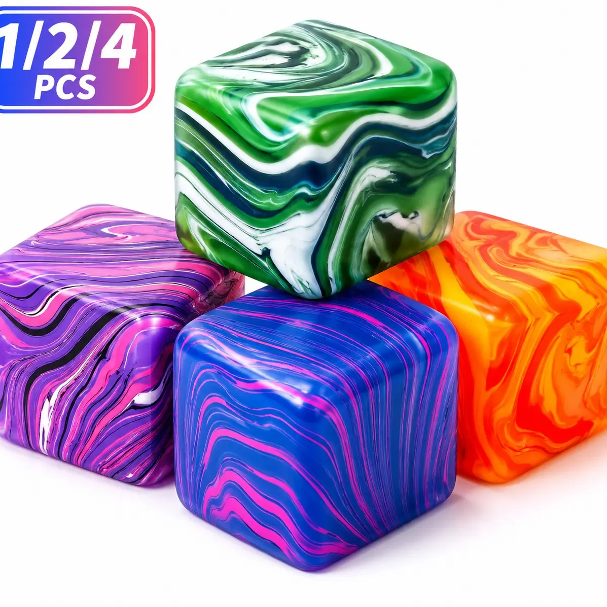 Stress Relief Squishy Cube, Slow Rebound Squishies, Ice Block Sensory Toy, Anxiety Relief Soft Gel Block, Adult Stress Ball, Multicolor Slow-Rebound Stress Relief Fidget Toy, Stress Relief Gadget, Soft Anxiety Fidgets