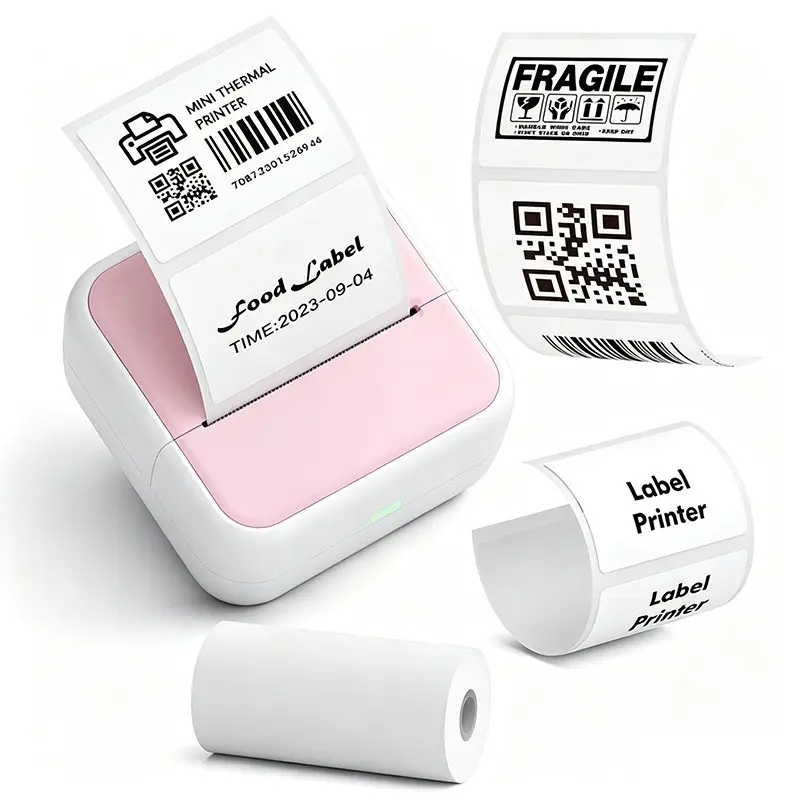 S1 Mini Portable Thermal Label Printer, Wireless Bluetooth-compatible Inkless Printing, Includes Thermal Paper Roll, Ideal for DIY Crafts and Photo Labels, Portable Label Maker