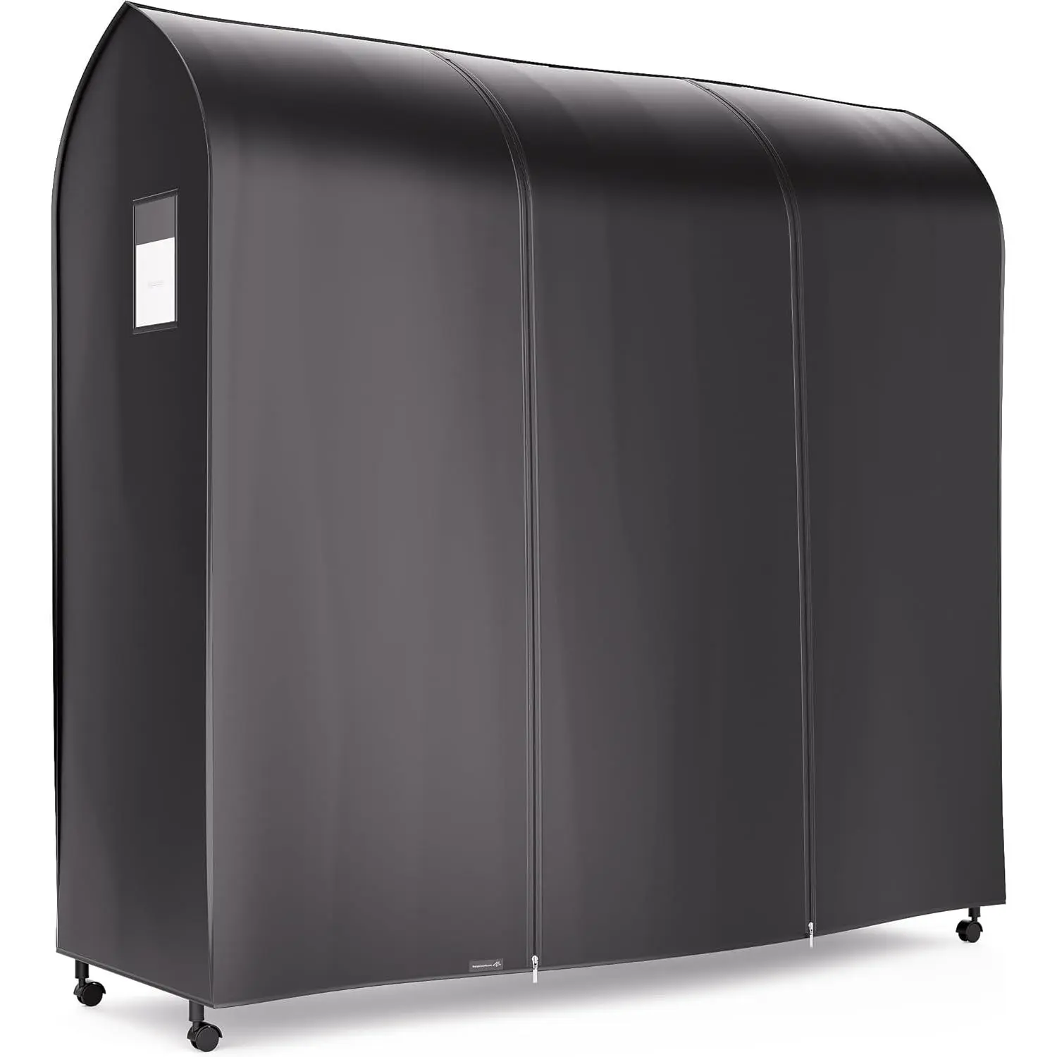 6ft Large Black Clothes Rack Cover with 2 Zippers - Waterproof Nylon, Breathable, Dust Protector for Storage (Garment Rack Cover ONLY)
