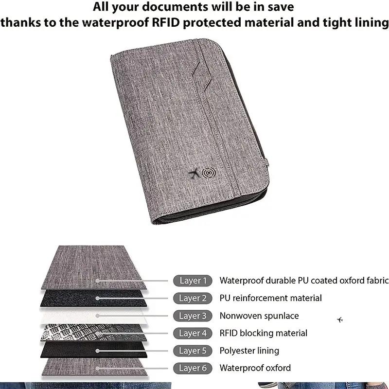 Document Storage Bag, Multi-grid Travel Document Organizer, Card Holder, Passport Holder, Home Organizer, Passport Cover