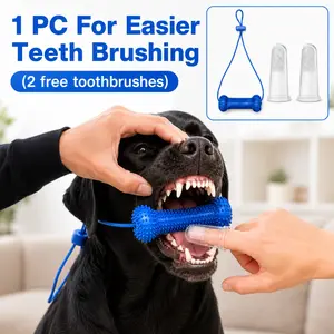 Dual-Action Canine Dental Prop,dog dental chew toy for easier teeth brushing,Pet Oral Care for small, medium and large dogs,easy teeth brushing helper for all breeds,Anti-Resist Dog Mouth Prop Toy,Clean Plaque &Fresh Breath