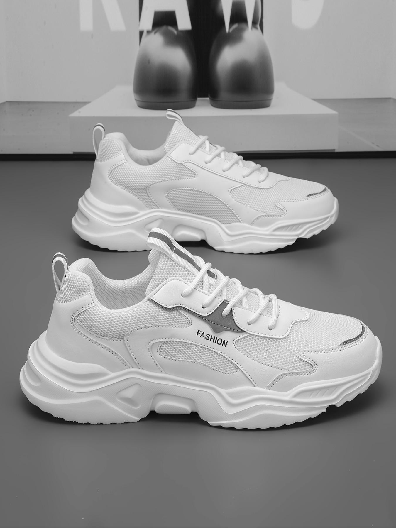 Men's Fashionable Patchwork Lace Up Low Top Sneakers, Casual Comfortable Sports Running Shoes, Trendy All-match Sneakers for Daily Wear