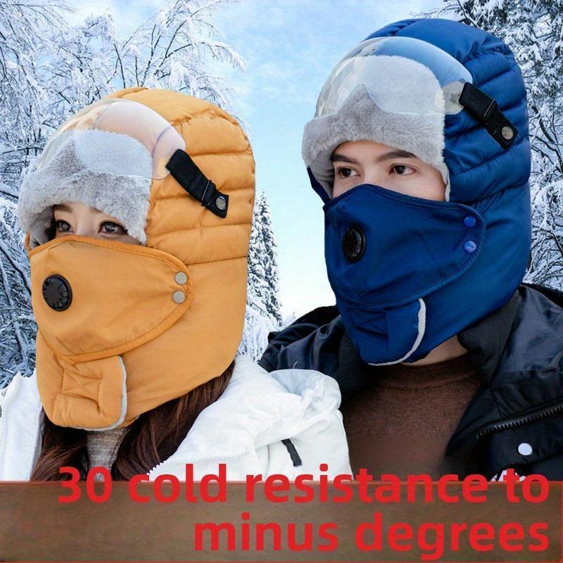 Men's & Women's Winter Cycling Hat  Windproof & Warm Velvet Lined Hat  Cold-Proof, Anti-Drop, Ear Protection for Autumn & Winter Outdoor Activities