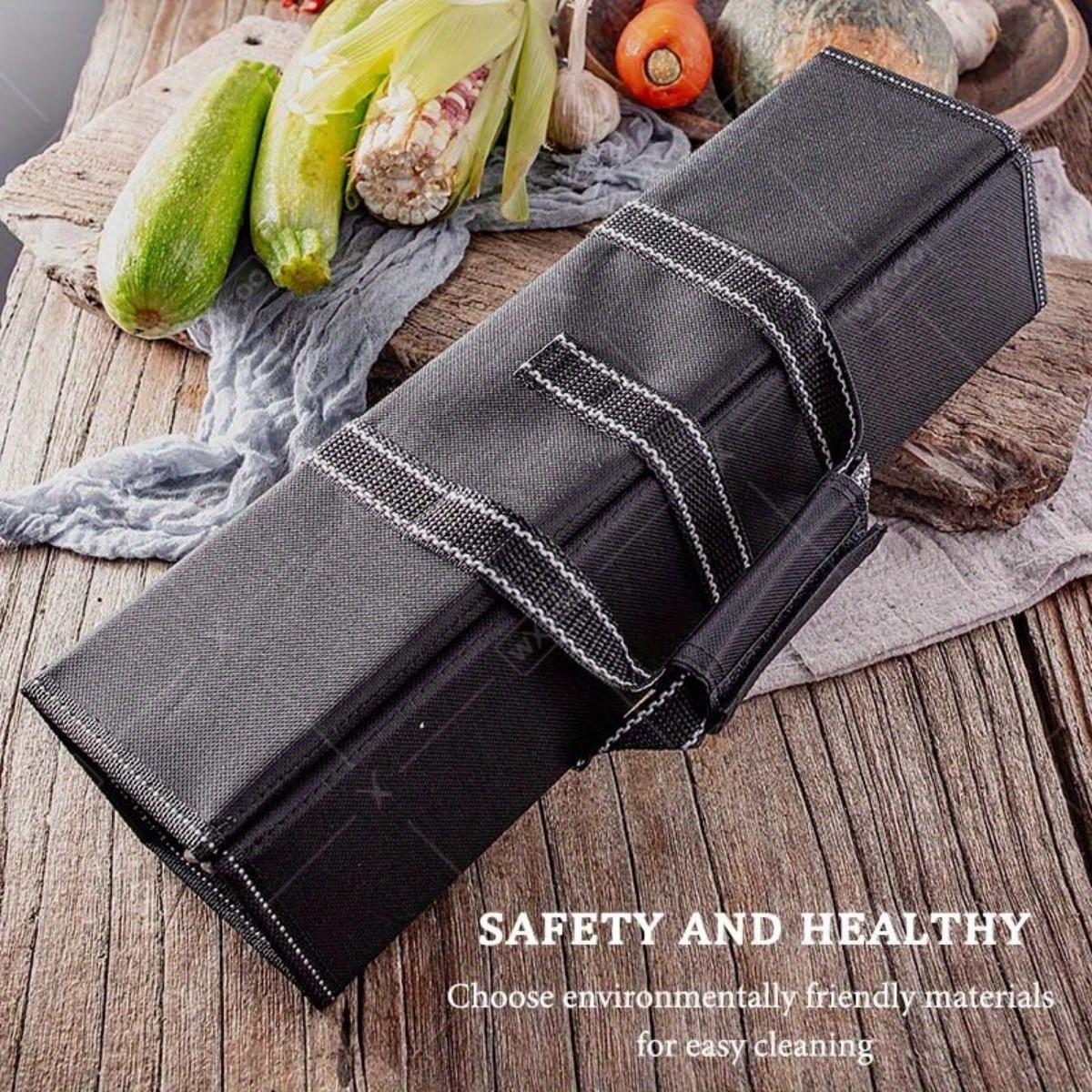 1PC Portable Kitchen Cooking Chef Knife Roll Bag Waterproof Oil-proof Travel Carry Case Storage Case Multi-functional Folding Durable Oxford Cloth Bag