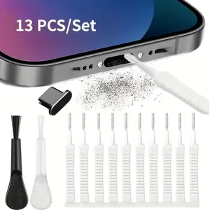 13pcs Phone Charging Port & Camera Cleaning Tool Kit, 6.5 x 2.5cm Portable Maintenance Set, Practical Accessory for iPhone & Android, Ideal Boyfriend Gift