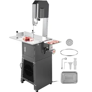 VEVOR Commercial Electric Meat Bandsaw, 550W Stainless Steel Vertical Bone Sawing Machine, 19.1x15 Workbench, 7.09 Inch Cutting Thickness, Frozen Meat Cutter with Blade for Rib Pork Beef