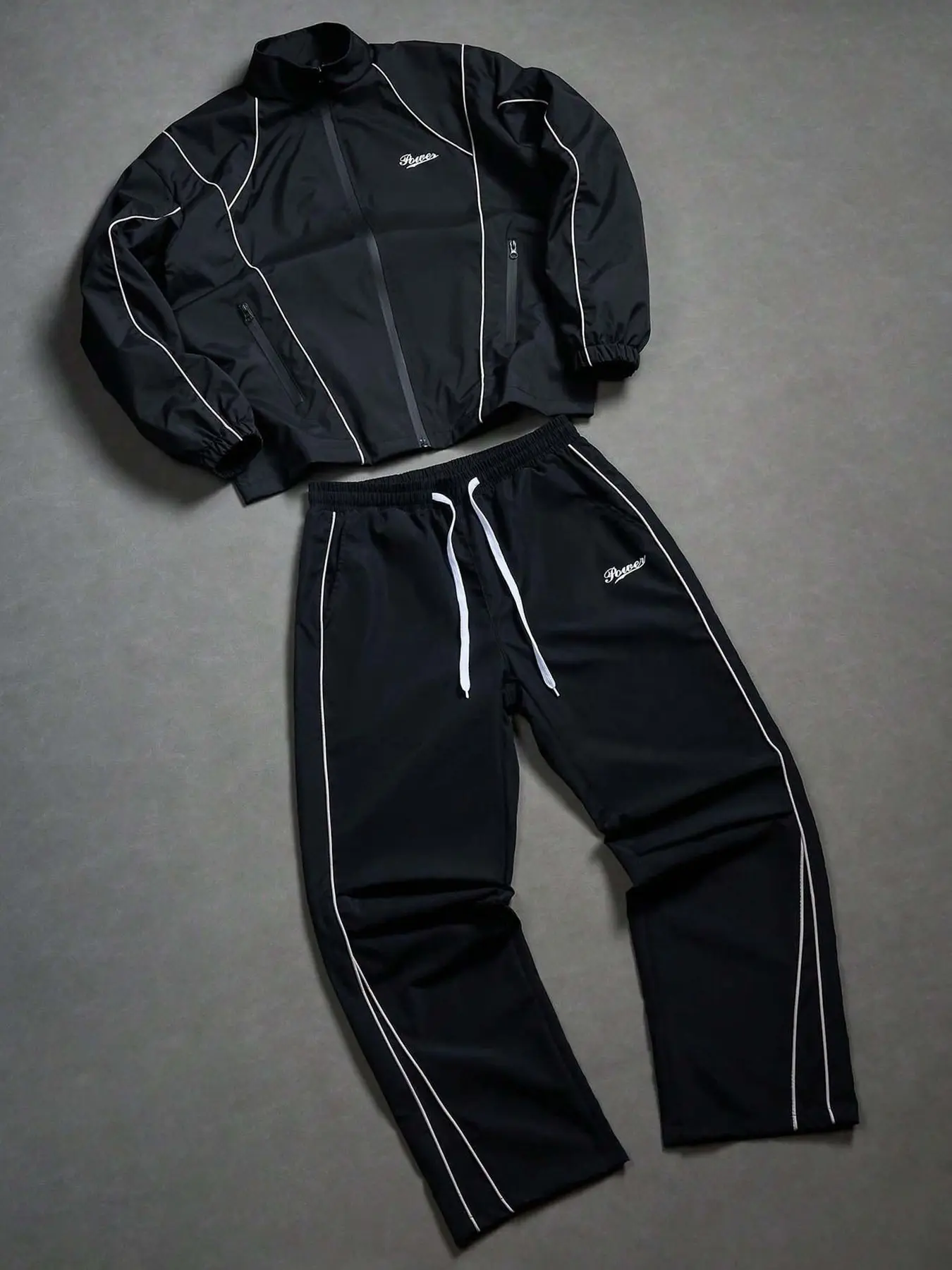 Men's Casual Sportswear Set, Fashion with Pockets, Drawstring, Zipper, Polyester, Regular Fit, Woven Fabric, Spring & Fall, Athleisure Tracksuit