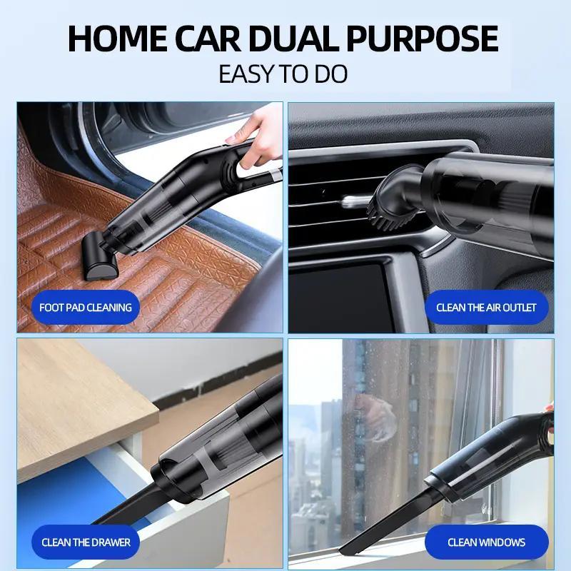 Portable Wireless Car Vacuum Cleaner, USB Charging Car Vacuum Cleaner with Long Hose & Brush & Flat Straw & Floor Brush & Filter, Multifunctional Car Cleaning Tool, Portable Car Vacuum Cleaner, Rechargeable Car Vacuum, High Efficiency Car Maintenance
