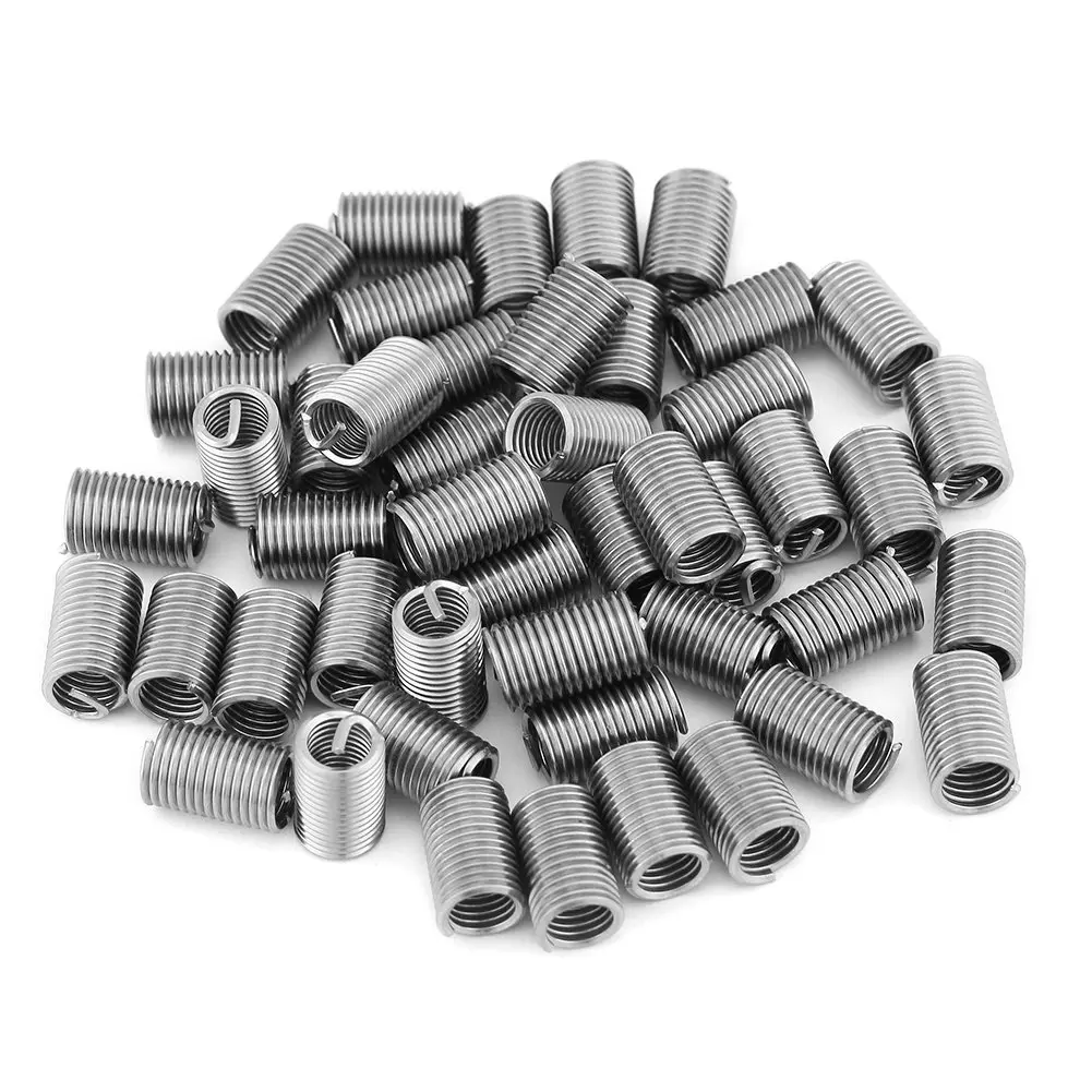 50pcs M6 x 1.0 x 3D Stainless Steel Coiled Wire Helical Screw Thread Inserts SS304