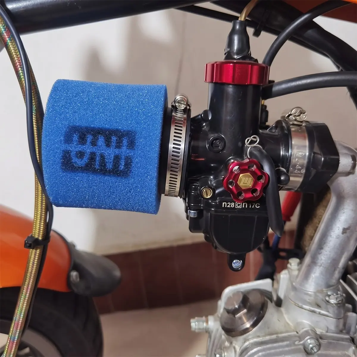 1pc Motorcycle High Flow Intake Air Filter Uni Slanted Sponge Mushroom Head 35/42/48mm Universal Washable Reusable Air Filter Motorcycle Parts