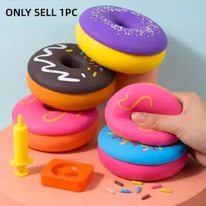 Stress Relief Silicone Donut Sensory Toy, Soft Multi-Color Fidget Toy for Kids, Teens, Girls, Classroom, Birthday, Christmas Gift