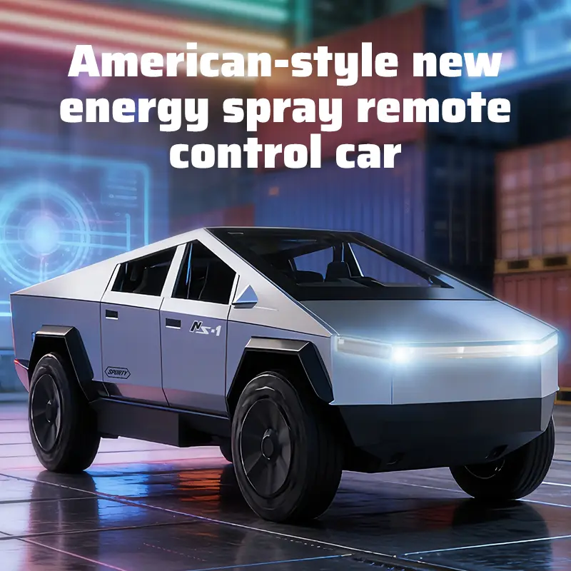 1:24 Scale Cyber Pickup RC Truck with Cool Mist Exhaust Spray & LED Lights, 2.4GHz 2WD Futuristic Remote Control Car Toy Gift for Boys Kids 8+