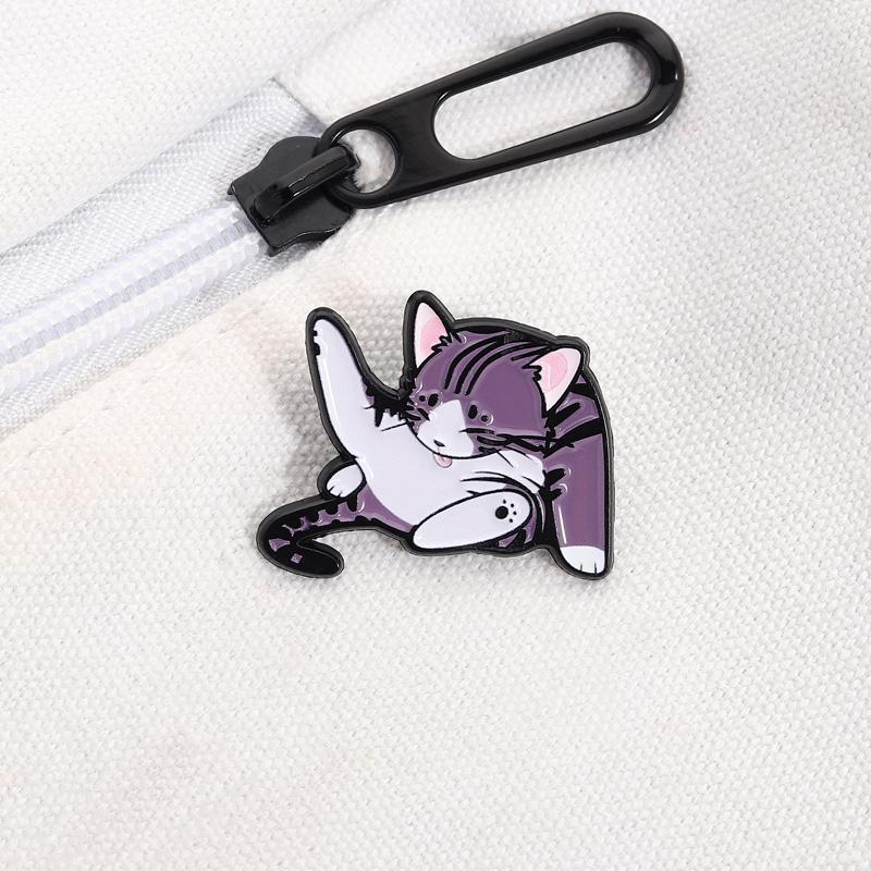 Funny Cat Enamel Pin Cartoon Brooch Lapel Cute Backpack Badge Fashion Interesting Jewelry Accessories Gift For Friends