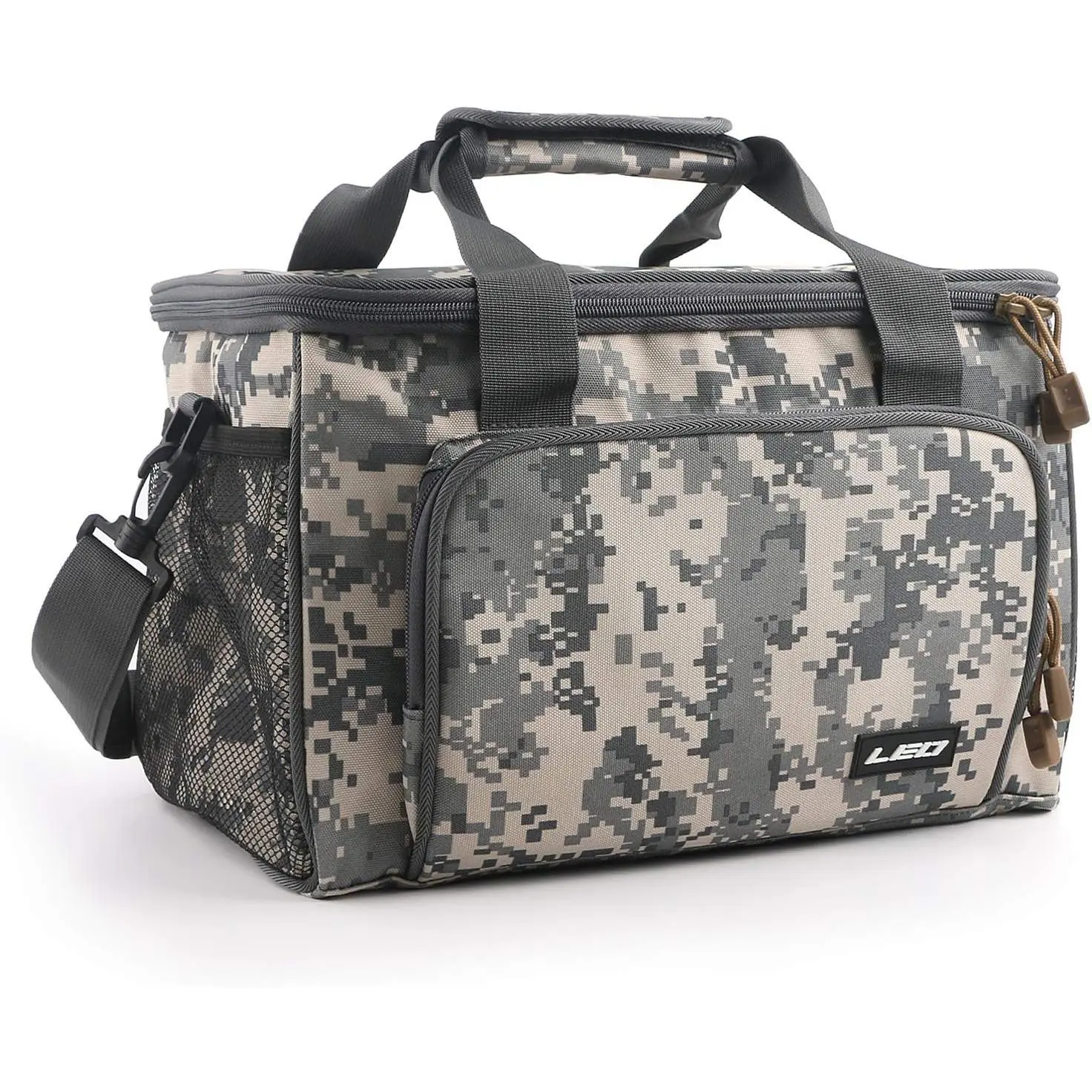 Fishing Tackle Bag Portable Crossbody Sling Pack Fly Fishing Tackle Box Bag Large Fishing Gear Storage Organizer for Travel Camping Hiking (Camo)