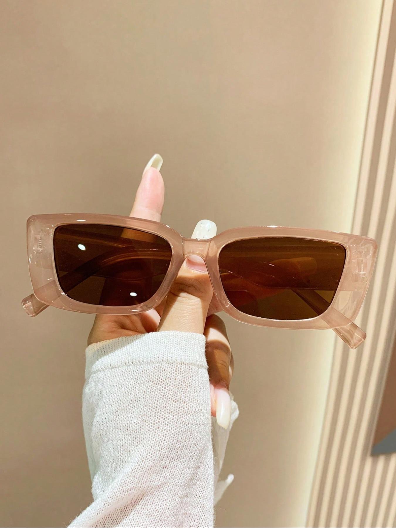 Summer Outfits 2024 Square Frame Sunglasses, New Fashion Travel Accessories for Women & Men, Lightweight and Durable for Outdoor Sun Protection Glasses for Daily Use, Trendy Beach Eyewear