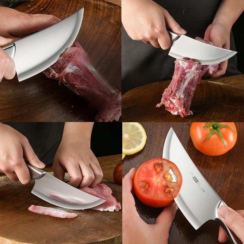 All-Steel Bone Knife with Leather Sheath. Professional Grade Meat Cleaver with Comfortable Grip for Outdoor Barbecue and Home Kitchens - Chef Fixed Blade Knives All-Steel Bone Knife with Leather Sheath. Professional Grade Meat Cleaver with Comfortable Grip for Outdoor Barbecue and Home Kitchens - Chef Fixed Blade Knives