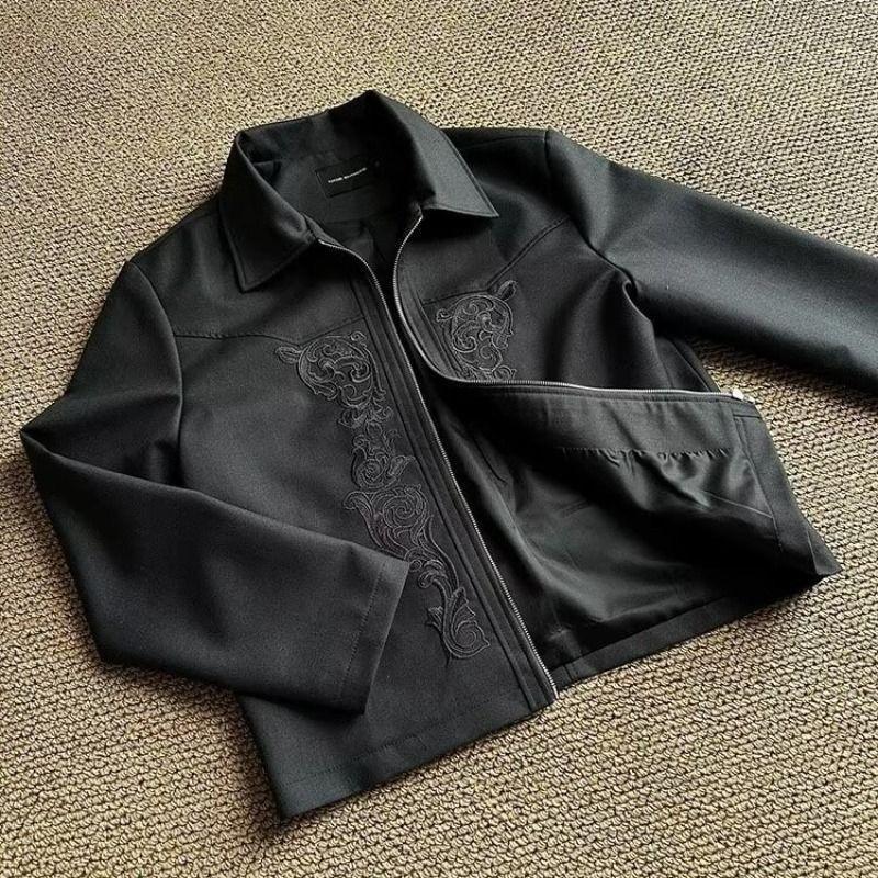 Streetwear New Fashion Oversized Pattern Embroidered Baggy Jacket Men And Women Y2K Gothic Hip Hop Popular Couple Windbreaker